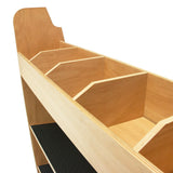 Holzregal mit mehreren Fächern für Werkzeuge, in natürlichem Holzton, mit glatter Oberfläche und robustem Design, ideal für Ford Transit Custom Fahrzeugeinrichtungen