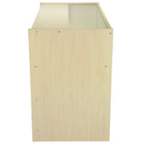 Verkaufstheke aus hellem Ahornholz mit glatter Oberfläche, rechteckiger Form und stabiler Konstruktion, ideal für Empfangsbereiche und Verkaufsräume