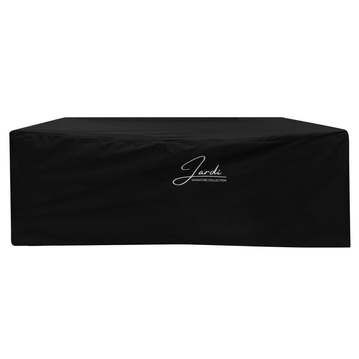 Schwarze Tischdecke aus strapazierfähigem Material, elegant und modern, mit dezentem Logo in Weiß, ideal für Veranstaltungen und Dekoration