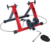 Magnetischer Rollentrainer Velo Pro in Rot und Schwarz, stabiler Rahmen, mit Matte, ideal für Indoor-Training und Fahrradsport
