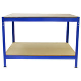 Blaues Monster Racking T-Rax Lagerregal mit zwei stabilen MDF-Regalböden, ideal für die Aufbewahrung von Werkzeugen und Materialien, 90 cm breit