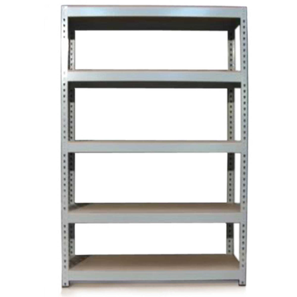 Robustes Q-Rax Lagerregal in Silber mit vier stabilen Regalböden, ideal für die Aufbewahrung von Werkzeugen und Materialien, Maße 120cm x 180cm x 50cm