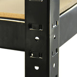 Schwarzes Monster Racking T-Rax Lagerregal mit robustem Metallrahmen und stabiler Holzablage, ideal für Lagerung und Organisation