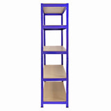 Hochregal in Blau mit fünf stabilen Regalböden, ideal für Lagerung und Organisation, aus robustem Material mit glatter Oberfläche
