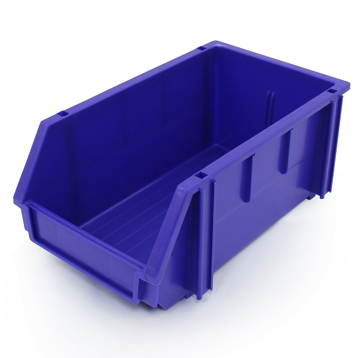 Robustes, violettes Kunststofflager mit rechteckiger Form und glatter Oberfläche, ideal für die Organisation in Werkstätten und Fahrzeugen