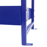 Robuste blaue Fahrzeugeinrichtung aus Metall mit stabilen Schrauben und glatter, glänzender Oberfläche, ideal für Werkstätten und Garagen