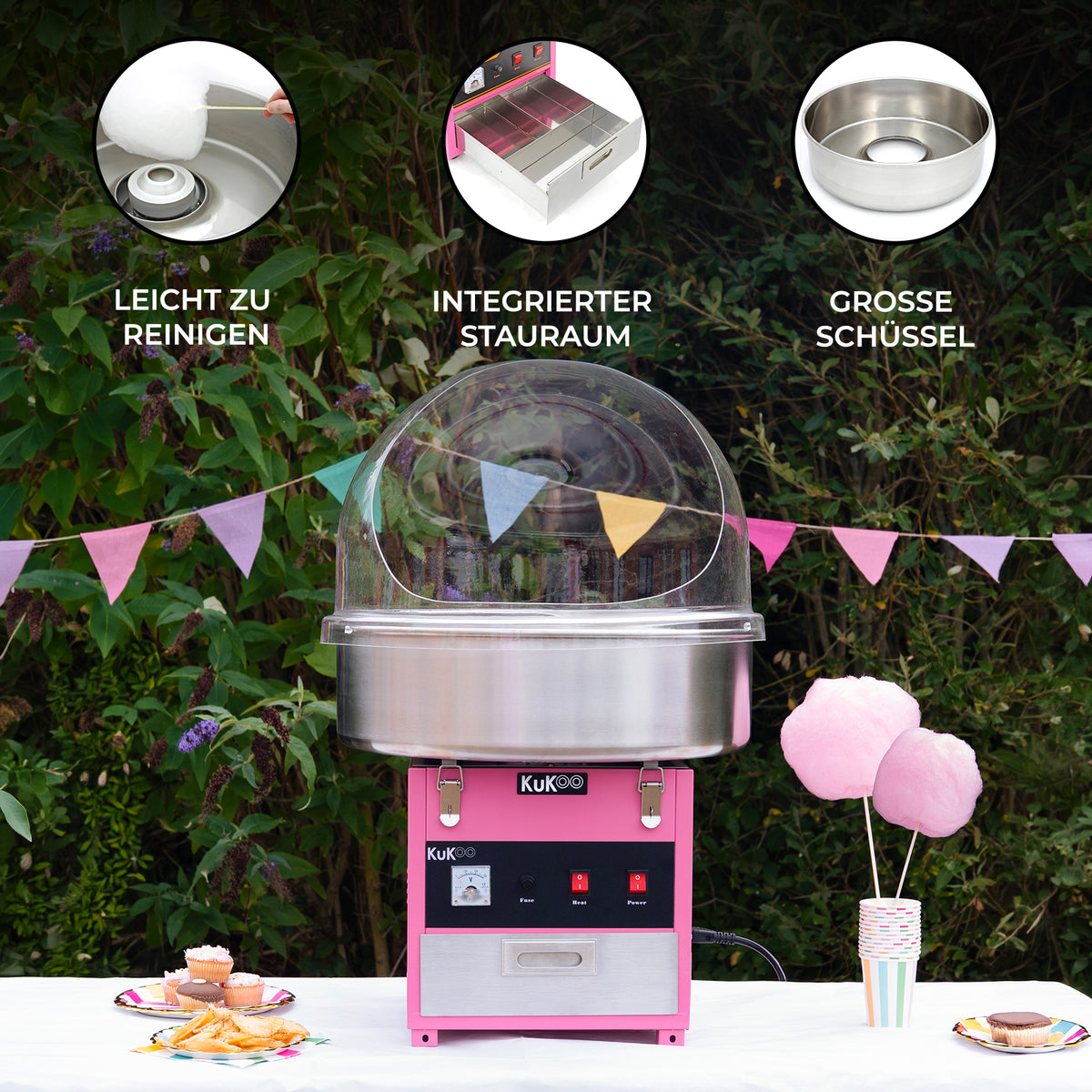 KuKoo Zuckerwattemaschine & Schutzabdeckung