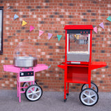 KuKoo 1x Popcornmaschine mit Wagen und 1x Zuckerwattemaschine mit Wagen