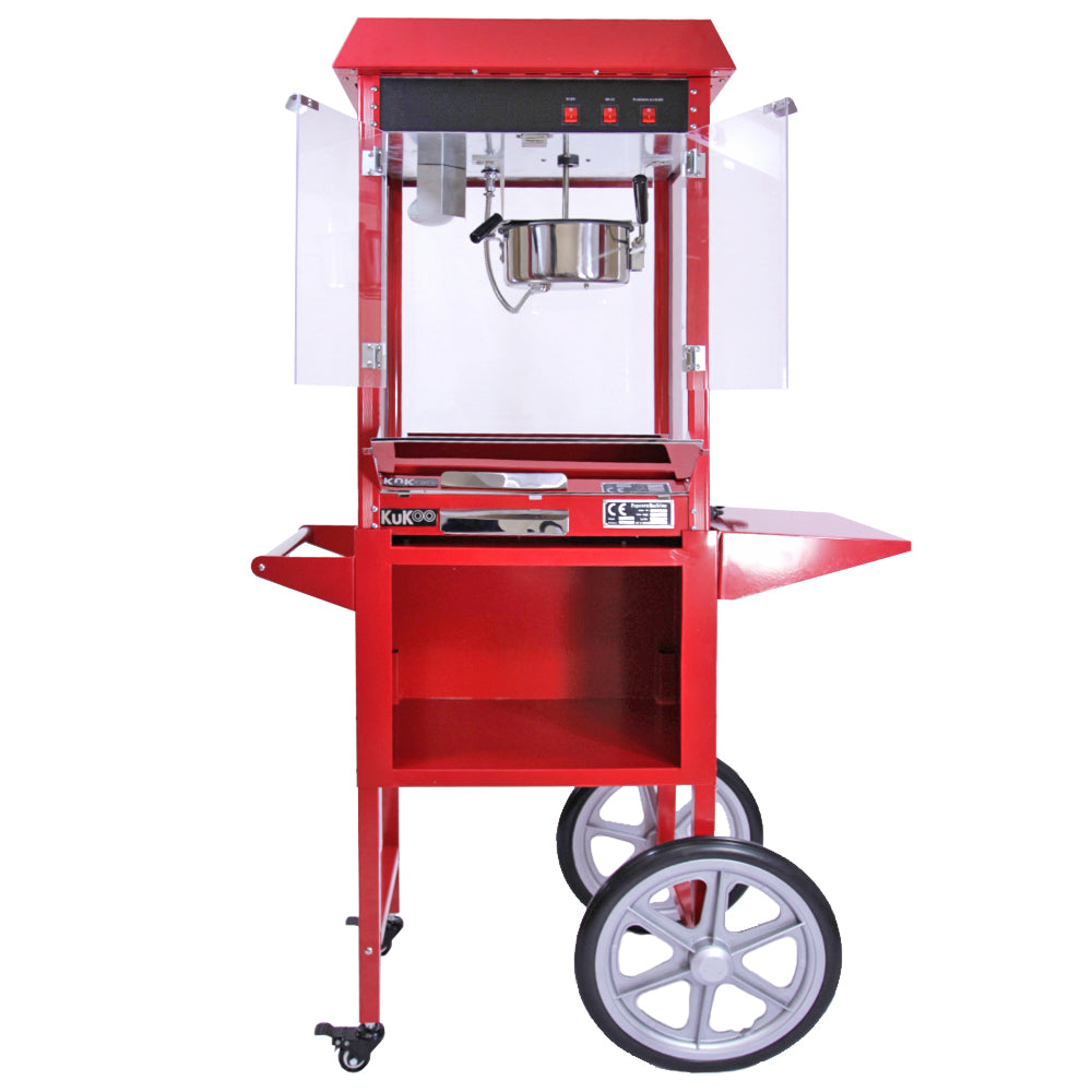 KuKoo 1x Popcornmaschine mit Wagen und 1x Zuckerwattemaschine mit Wagen