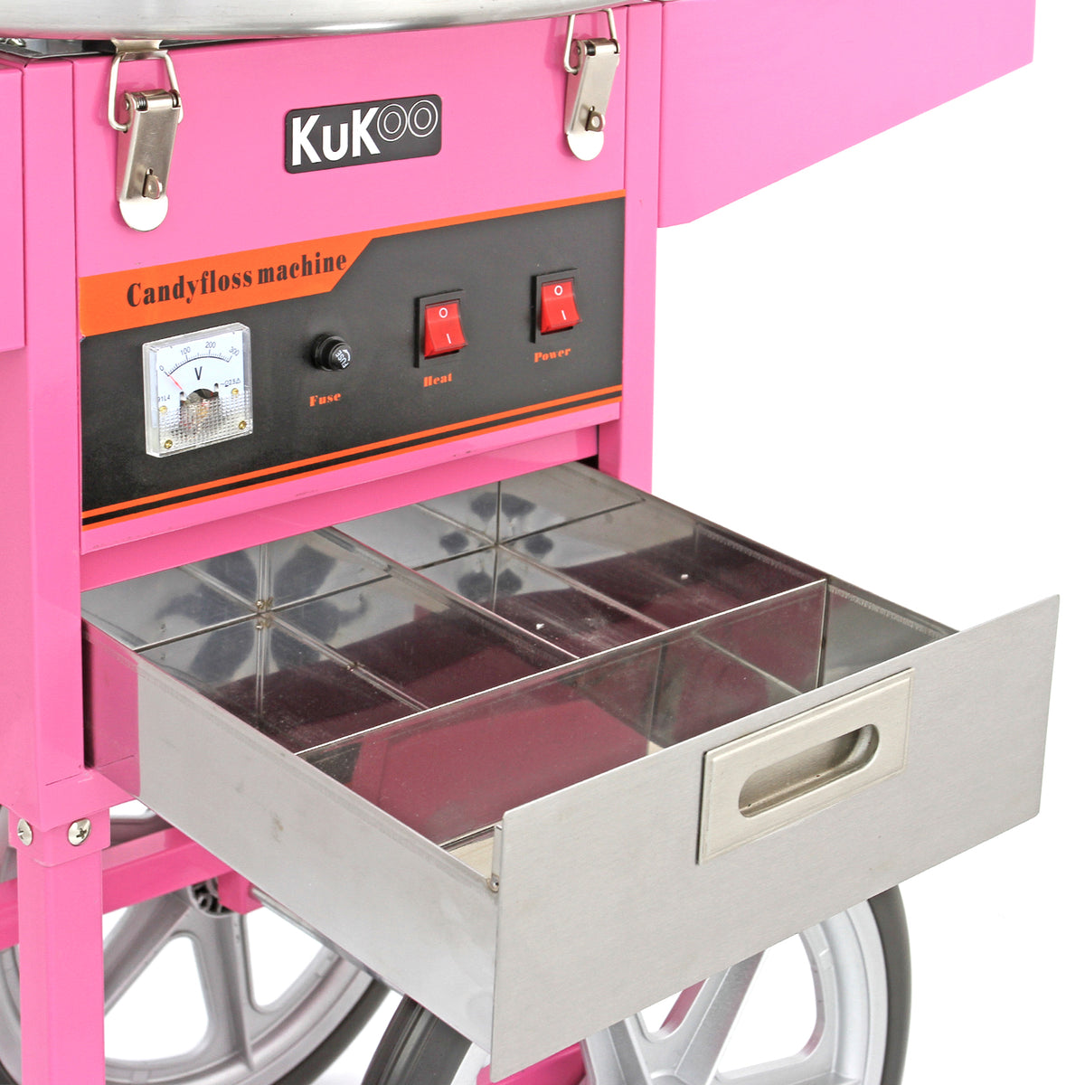 KuKoo 1x Popcornmaschine mit Wagen und 1x Zuckerwattemaschine mit Wagen