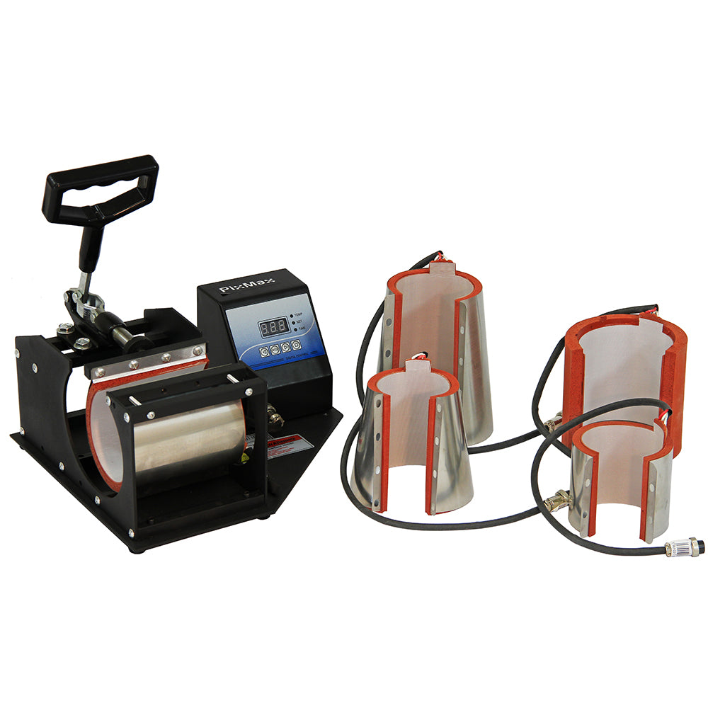 Monet-Tassen-Bastelset mit Wertdrucker, bestehend aus einer Druckmaschine und drei hitzebeständigen Tassenformen in silber und orange