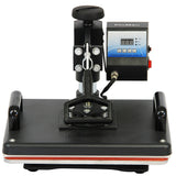 Schwarzes 5-in-1-Gerät mit digitalem Display, Druckplatte und Hebelmechanismus, ideal für Vinylschneiden und Druckanwendungen