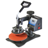 PixMax Teller Transferpresse mit rotem Heizpad, schwarzem Gehäuse und digitalem Display, ideal für den Sublimationsdruck von Designs auf Teller