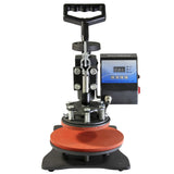 Sublimationsplatten-Heißpresse mit schwarzem Gehäuse, rotem Druckteller, digitalem Display und verstellbarem Griff für präzise Temperaturkontrolle