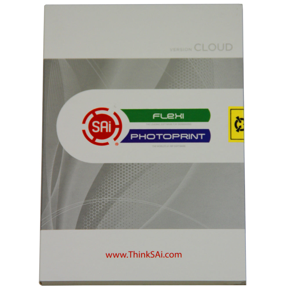 FlexiStarter Softwarebox für PixMax 720mm Vinyl Schneideplotter, in grauer Verpackung mit bunten Logos und modernem Design, ideal für Schneideanwendungen