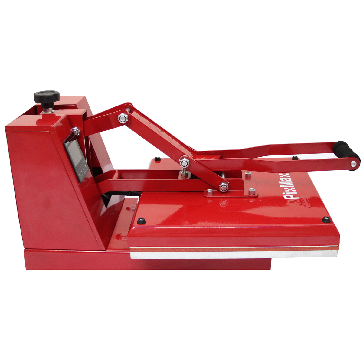 Rote 38-cm-Klapppresse mit stabiler Metallbasis, verstellbarem Hebel und glatter Druckfläche für Vinylschneider und Druckprojekte