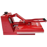 Rote 38-cm-Klapppresse mit stabiler Metallbasis, verstellbarem Hebel und glatter Druckfläche für Vinylschneider und Druckprojekte