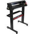 Schwarzer PixMax 720mm Schneideplotter mit stabiler Metallstruktur, Rollen für Mobilität und benutzerfreundlichem Bedienfeld für Windows und Mac