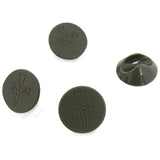 Schwarze Gummifüße für Möbelbeine, runde Form mit glatter Oberfläche, ideal zum Schutz von Böden und zur Stabilisierung von Möbeln