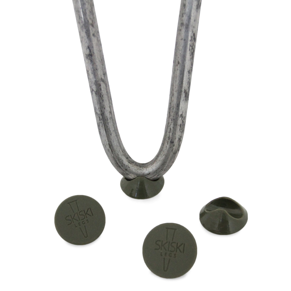 Grau Haarnadelbein-Schoner im 4er-Set, aus robustem Material, mit runder Form und rutschfester Unterseite für stabilen Halt auf verschiedenen Oberflächen