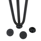 Schwarze Hairpin Tischbeine mit drei Streben, 35,5 cm hoch, aus robustem Metall, ideal für moderne Möbel, inklusive Gummifüßen zur Schonung des Bodens
