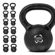 Gusseisen Kettlebell mit 10 kg, matt schwarze Oberfläche, runde Form, stabiler Griff, ideal für Krafttraining und Fitnessübungen