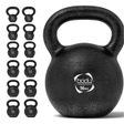 Schwarze Kettlebell aus Gusseisen mit 16 kg, runde Form, strukturierte Oberfläche für besseren Grip, ideal für Krafttraining und Fitnessübungen