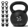 Schwarze Gusseisen-Kettlebell mit 18 kg, runde Form, strukturierte Oberfläche und stabiler Griff, ideal für Krafttraining und Fitnessübungen