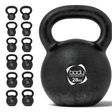 Gusseisen-Kettlebell mit 28 kg, schwarz, runde Form, robuste Oberfläche, ideal für Krafttraining und Fitnessübungen, mit markantem Logo