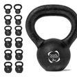 Gusseiserne Kettlebell mit einem Gewicht von 2 kg, schwarz, runde Form, griffiger, ergonomischer Griff für effektives Training