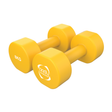 Neopren-Hanteln in leuchtendem Gelb, jeweils 8 kg schwer, mit rutschfester Oberfläche und ergonomischem Design für komfortables Training