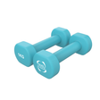 Zwei 1 kg Neopren-Hanteln in leuchtendem Türkis mit rutschfester Oberfläche und ergonomischem Design für komfortables Training
