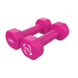 Neopren-Hanteln in leuchtendem Pink, 2 x 3 kg, mit rutschfester Oberfläche und ergonomischem Design für komfortables Training