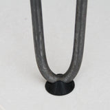 Schwarze Haarnadelbein-Schoner aus robustem Material, 12 mm Durchmesser, ideal zum Schutz von Böden und Möbeln, mit rutschfester Unterseite