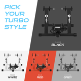 Schwarzer magnetischer Rollentrainer von Velo Pro, stabiler Rahmen, verstellbare Widerstandsstufen, ideal für Indoor-Training und Fitness