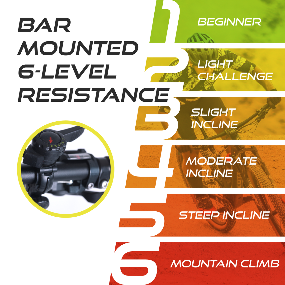 Der magnetische Rollentrainer Velo Pro in Silber zeigt einen verstellbaren Widerstand mit sechs Stufen, ideal für verschiedene Trainingslevel und Herausforderungen