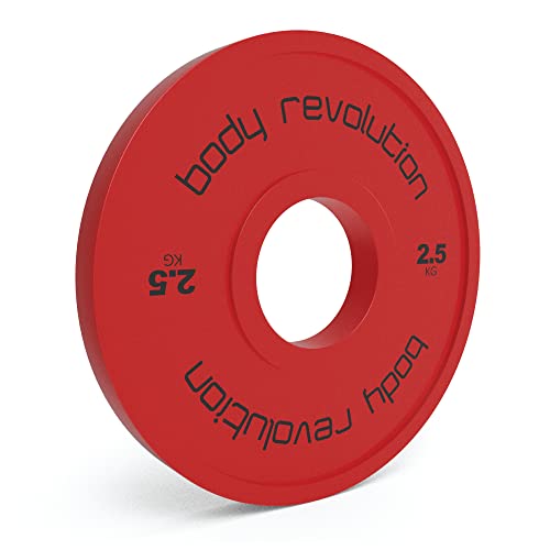 Roter Fraktionsgewicht mit einem Durchmesser von 25 cm und einer Masse von 2,5 kg, aus robustem Gummi für Fitness- und Krafttraining