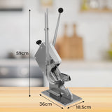 Der Kukoo Wurstclipper aus robustem Metall hat eine silberne Oberfläche, zwei Hebel und eine stabile Basis, ideal zum schnellen Verschließen von Wursthüllen