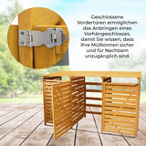 Holz-Mülltonnenverkleidung für 3 Tonnen mit robusten Scharnieren und geschlossenen Vorderteilen, ideal zum sicheren Verschließen und Schutz vor Nachbarn