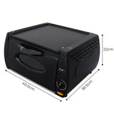 Kompakter Mini Tandoor Ofen in Schwarz mit abgerundeten Kanten, praktischen Griffen und Temperaturregler, ideal für das Grillen und Backen
