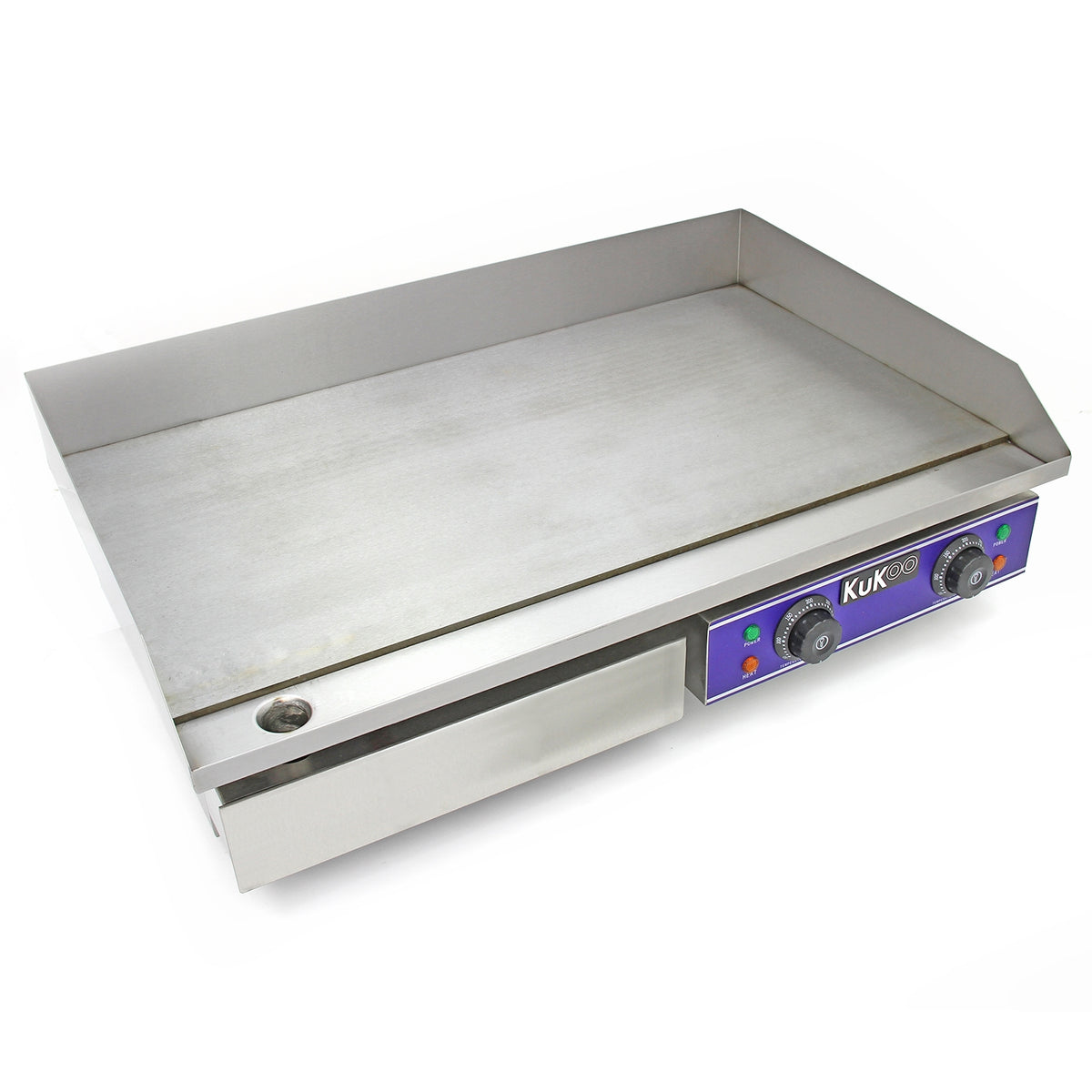 Gastro Griddle Platte Grillplatte 70cm aus Edelstahl, flache Oberfläche, zwei Drehknöpfe zur Temperaturregelung, robust und langlebig