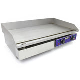 Gastro Griddle Platte Grillplatte 70cm aus Edelstahl mit glatter Oberfläche, zwei Temperaturreglern und robustem, professionellem Design