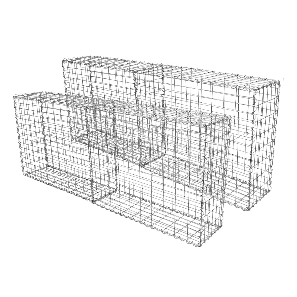 Gabionenkörbe in rechteckiger Form, aus robustem, verzinktem Draht, in den Maßen 100 x 80 x 30 cm, ideal für Garten- und Landschaftsbau
