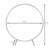 Silberner Ballonbogen aus Metall mit einem Durchmesser von 200 cm, stabiler Standfuß, ideal für Hochzeitsdekoration und Feiern