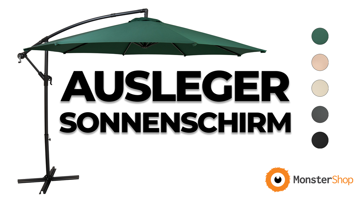 Ausleger-Sonnenschirm 3m - Grün