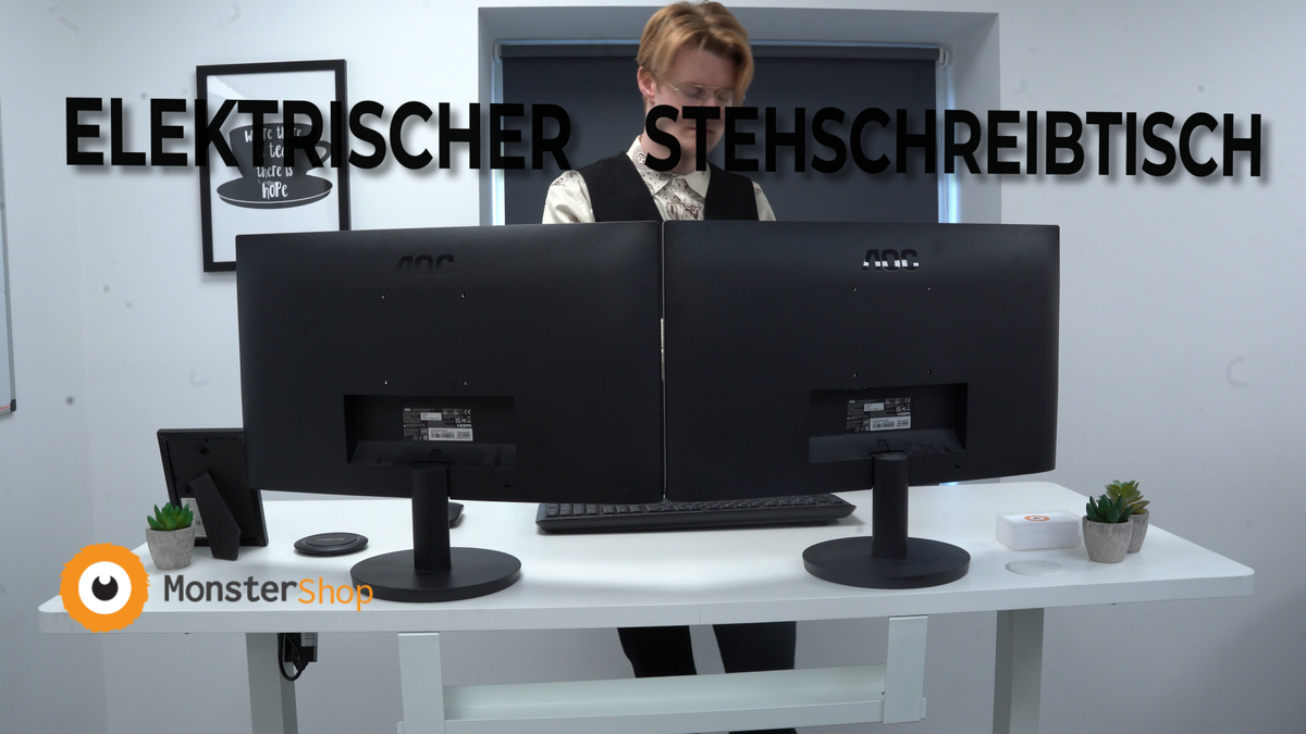 Elektrischer Stehschreibtisch mit Schublade – 120 cm x 60 cm