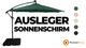 LED Ausleger-Sonnenschirm 3m mit Quadratischem Beschwerungsfuß – Creme