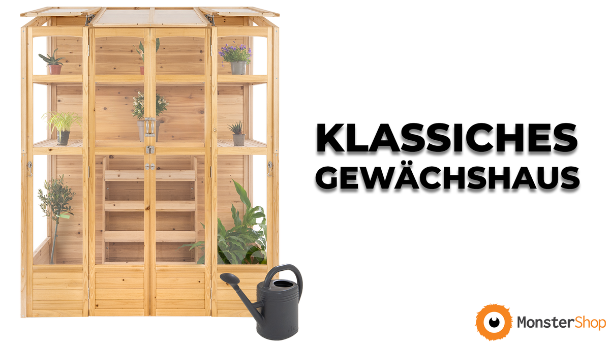 Klassiches Gewächshaus - Naturholz