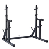 Schwarzer Squat Rack von Body Revolution mit verstellbaren Halterungen, stabiler Konstruktion und rutschfesten Füßen für sicheres Training