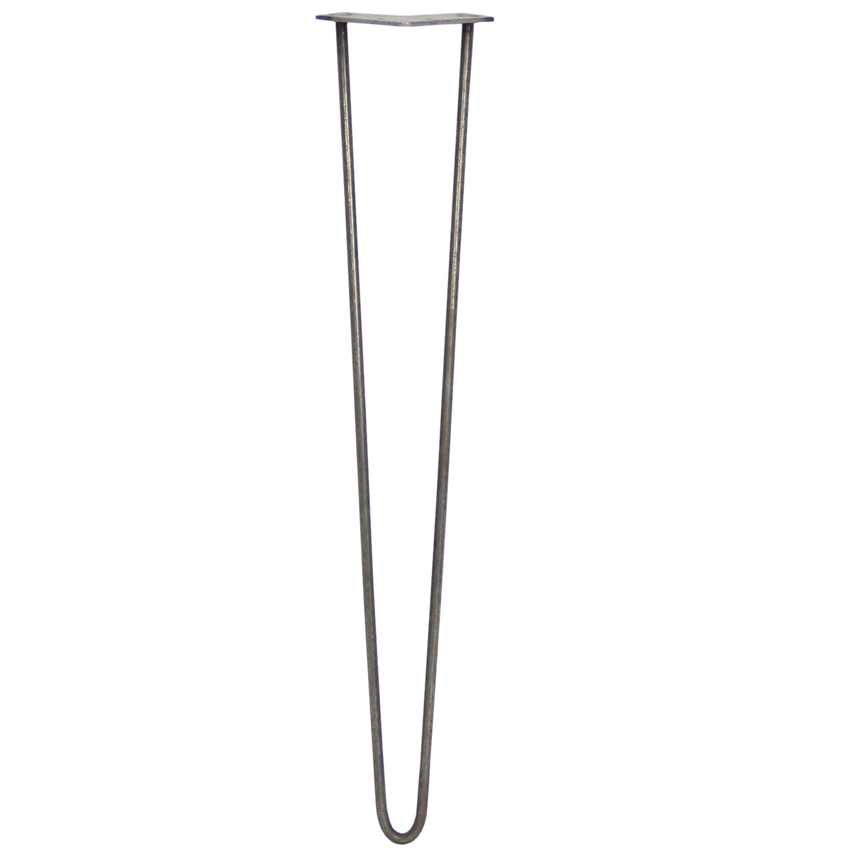 Schlichte, 71 cm hohe Hairpin Tischbeine aus Rohstahl mit zwei Streben, elegant geschwungen und robust, ideal für individuelle Möbelprojekte